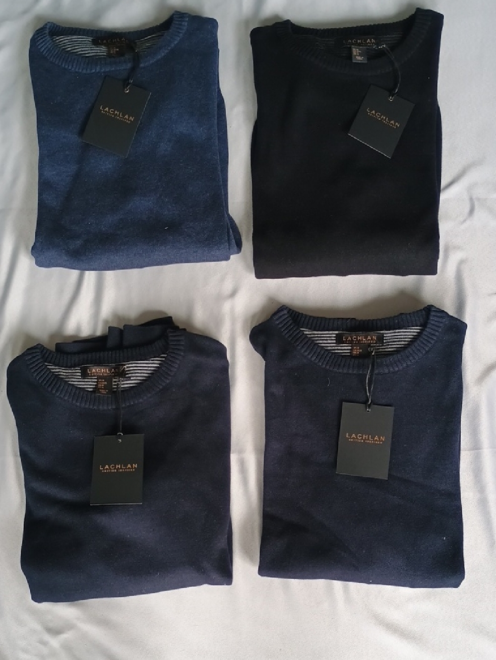 NWT Lachlan Crewneck Sweater Mens MEDIUM 100% Cotton /EACH